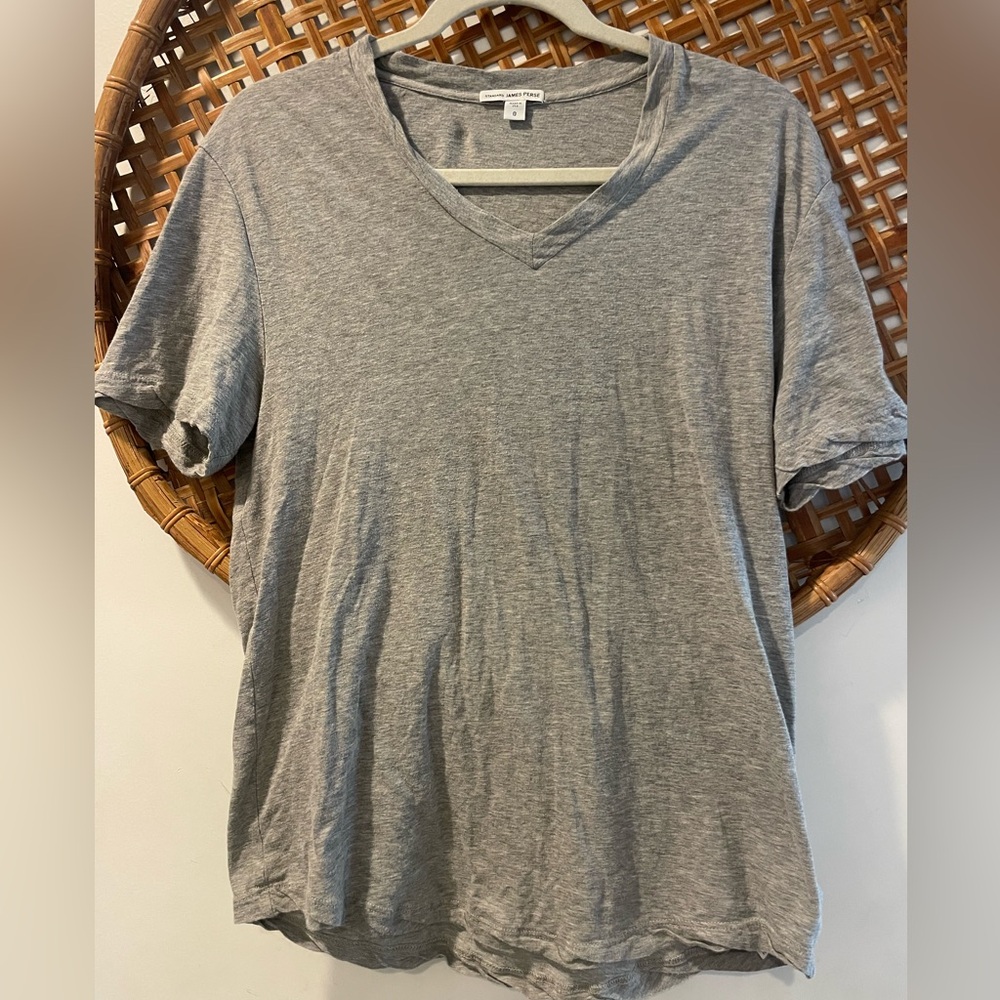 Women’s Standard James Perse Grey V-Neck Tee | Tall | 0/XS